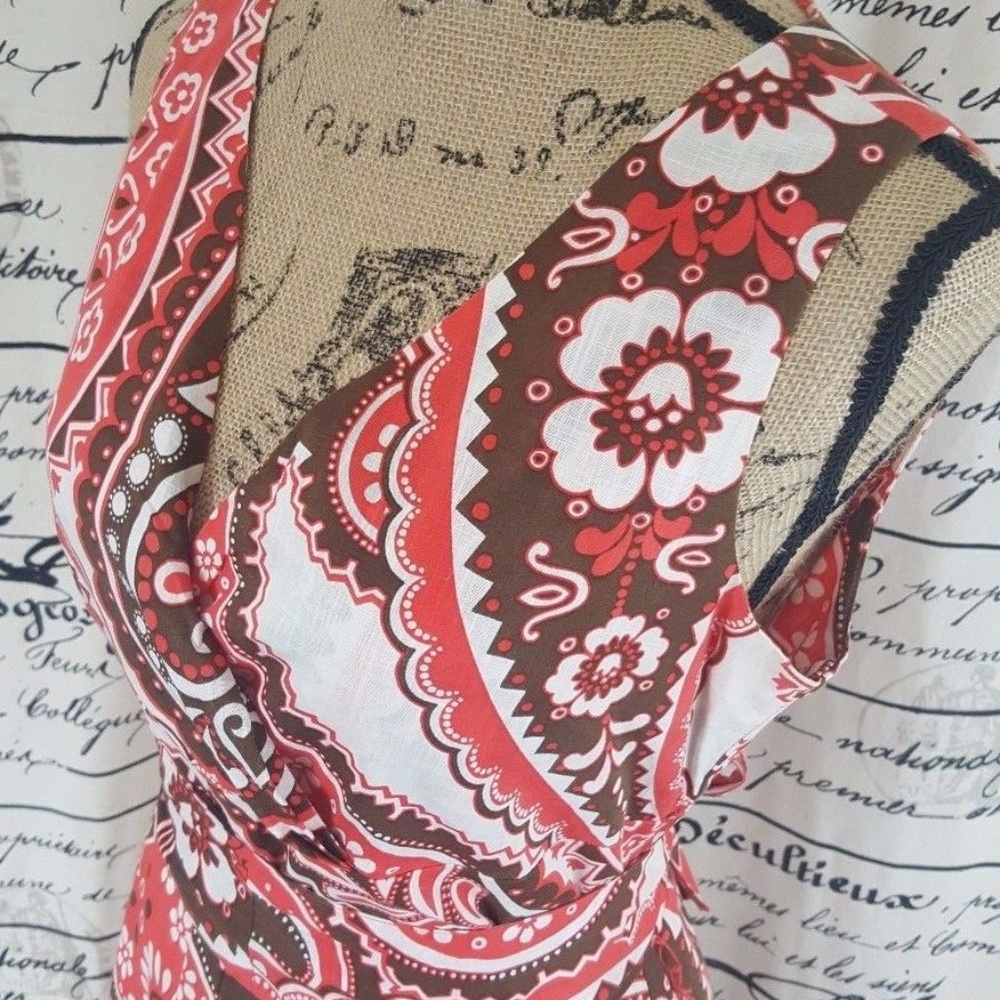 Talbots Dress Petite GEO Modern Paisley Dress